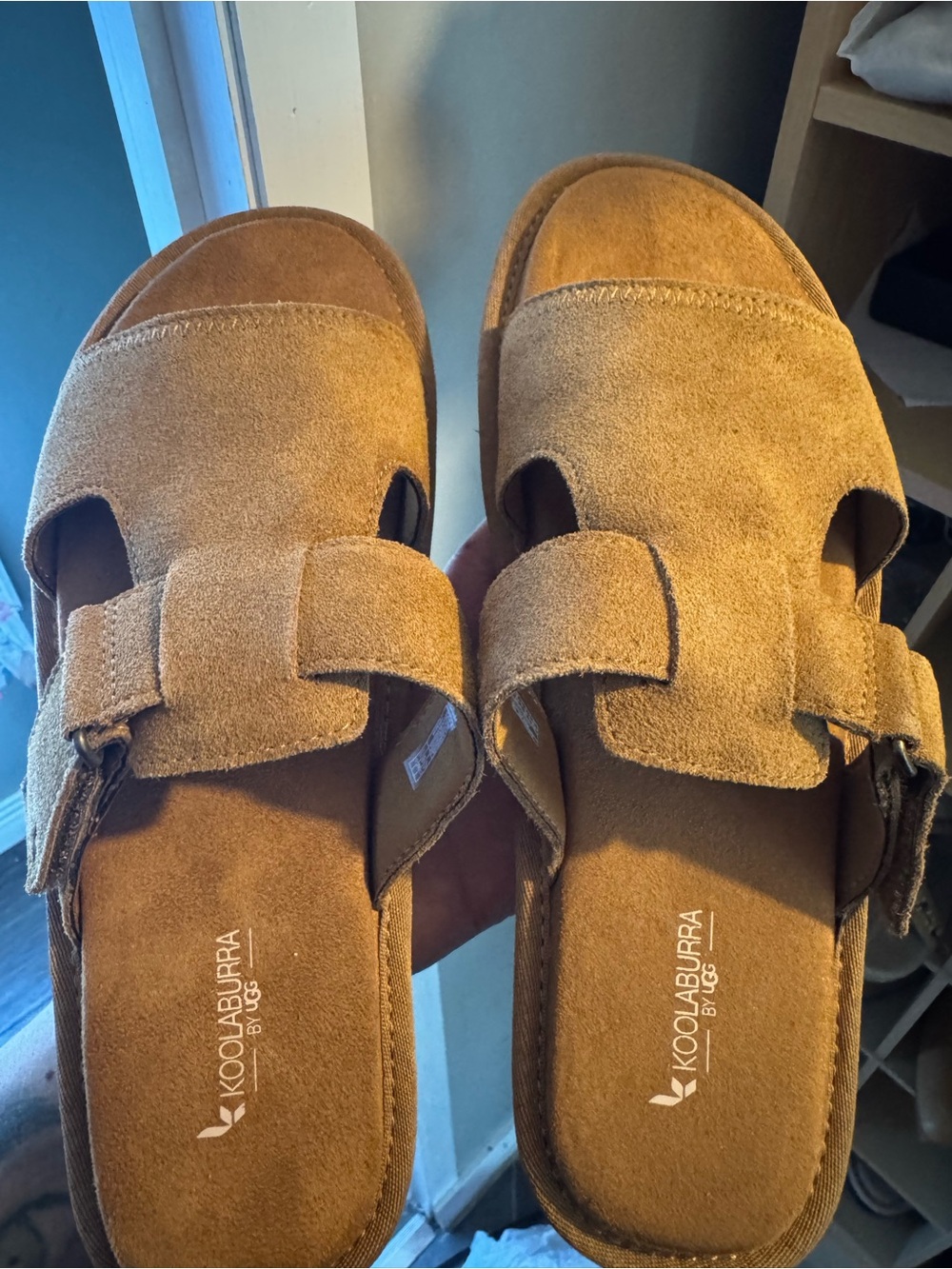 Koolaburra Suede Slide Mules in Tan